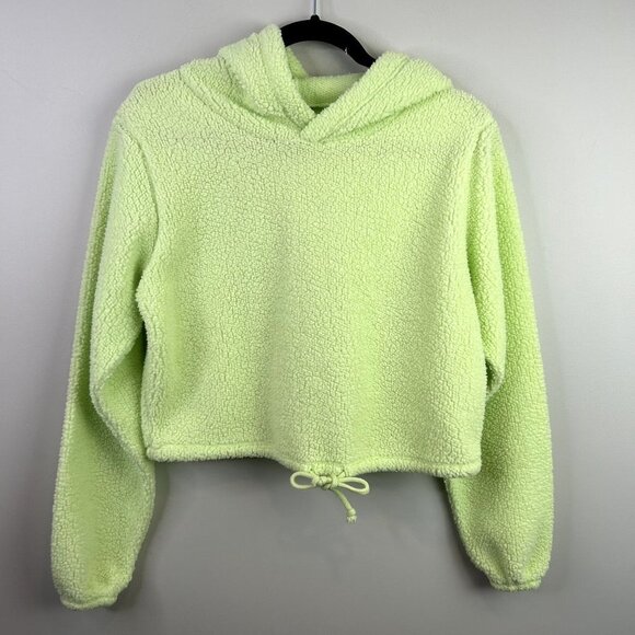 Wild Fable‎ green sherpa cropped pullover size small - Picture 1 of 6